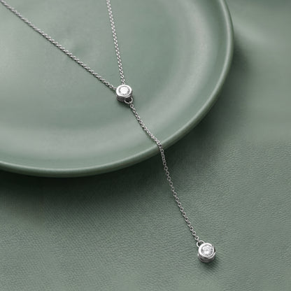 Silver Solyra Lariat Necklace