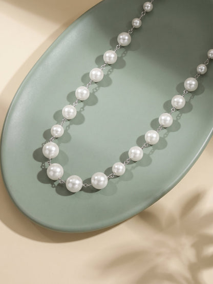 Silver Merle Pearl Necklace