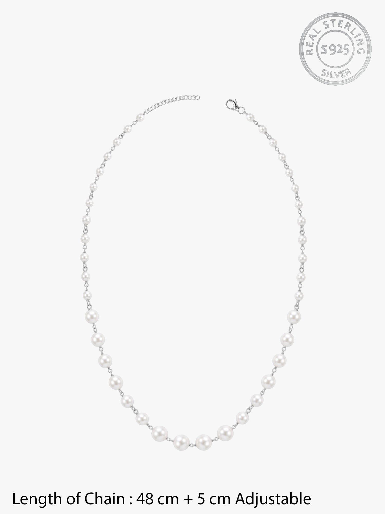 Silver Merle Pearl Necklace