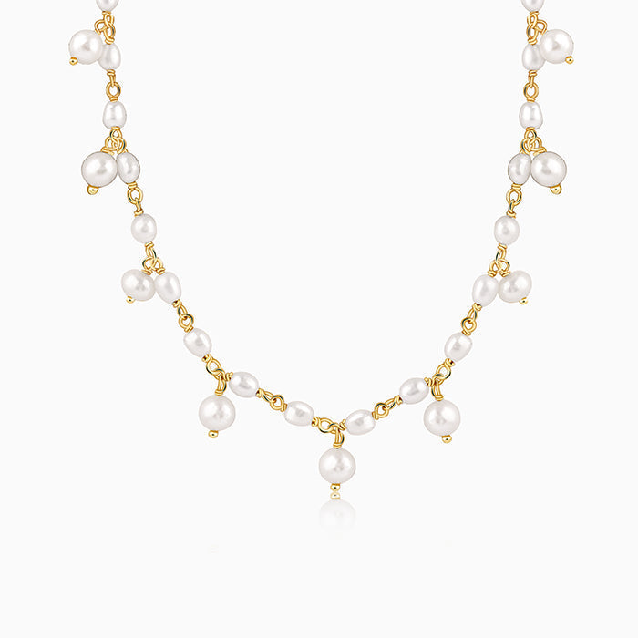 Golden Brie Pearl Necklace