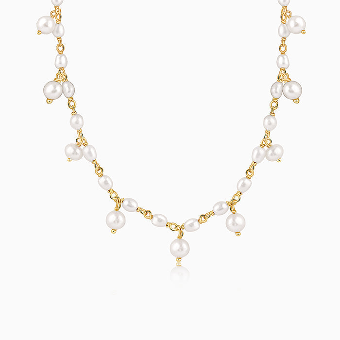 Golden Brie Pearl Necklace