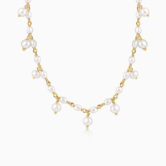 Golden Brie Pearl Necklace