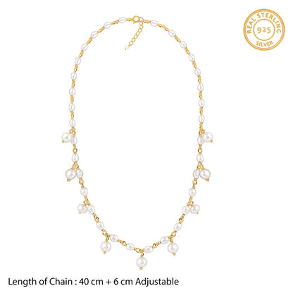 Golden Brie Pearl Necklace