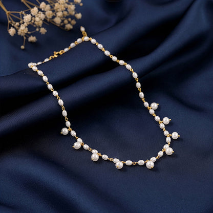 Golden Brie Pearl Necklace