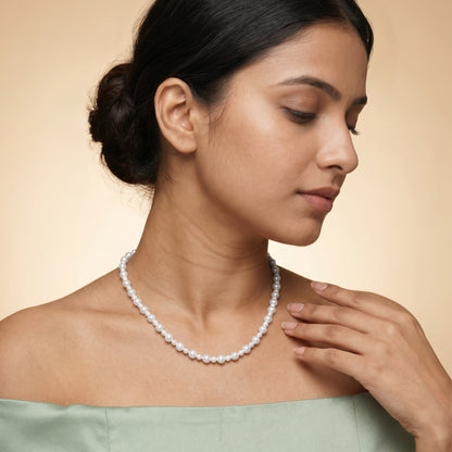 Silver Ornella Pearl Necklace