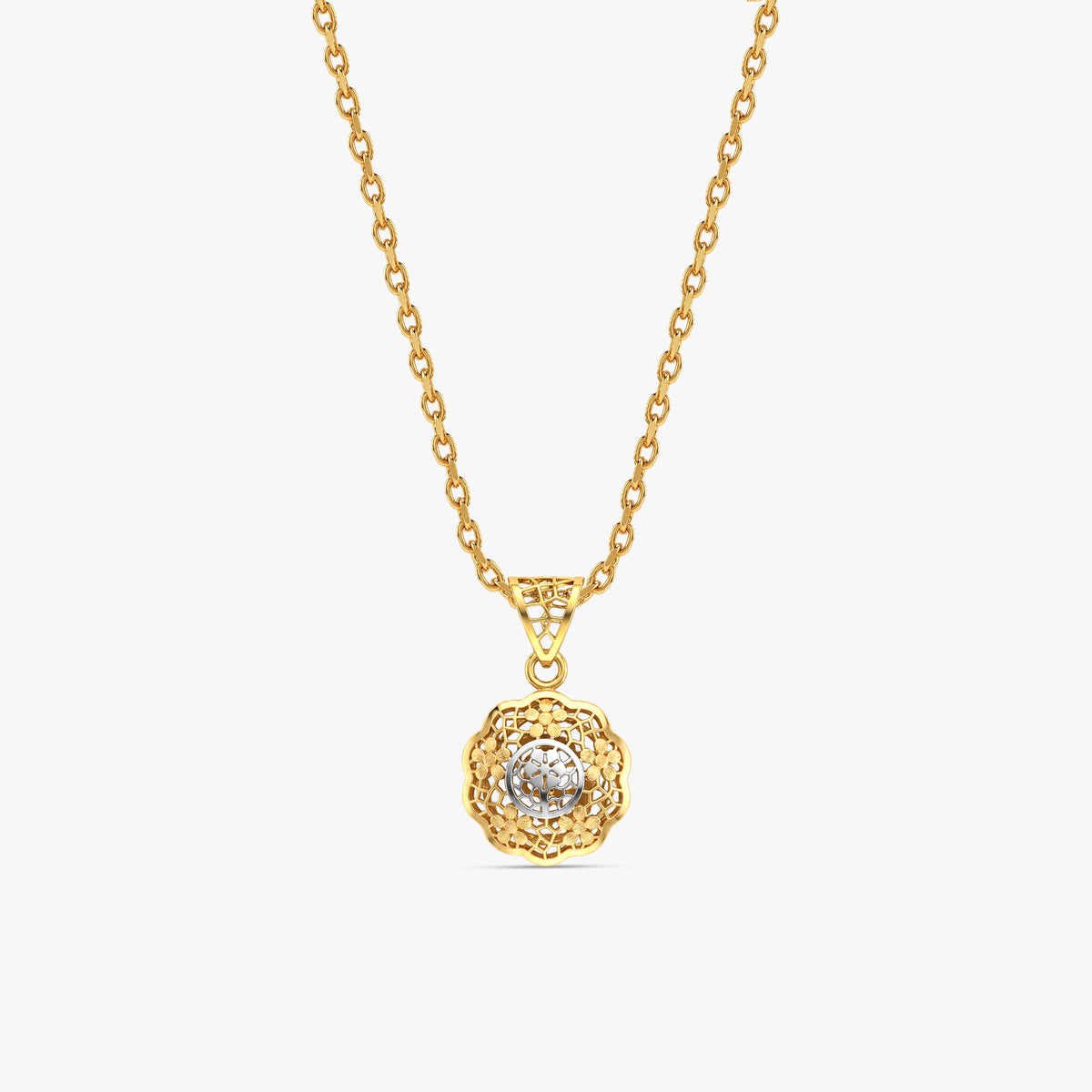 Dual Tone Berenice Filigree Pendant