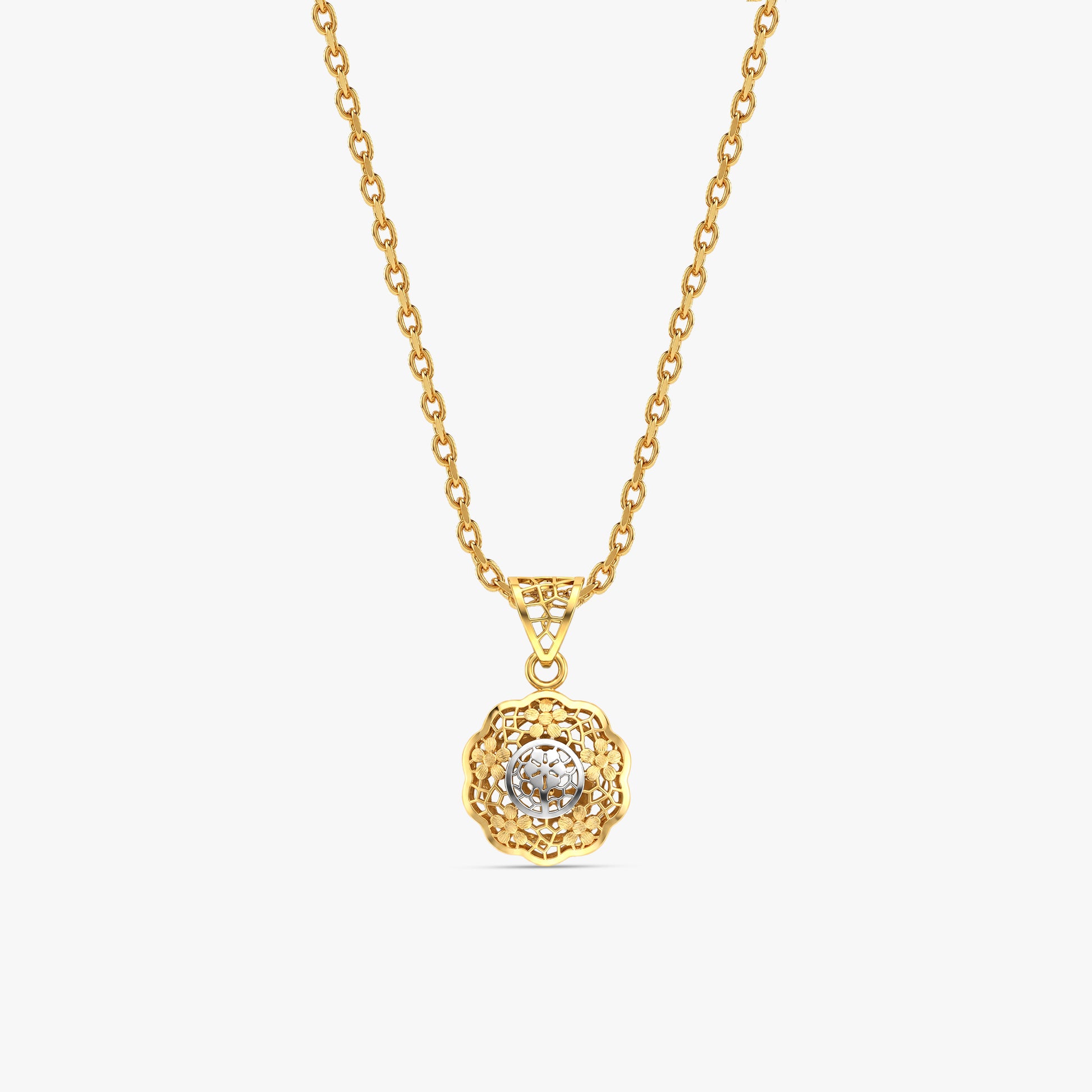 Dual Tone Berenice Filigree Pendant