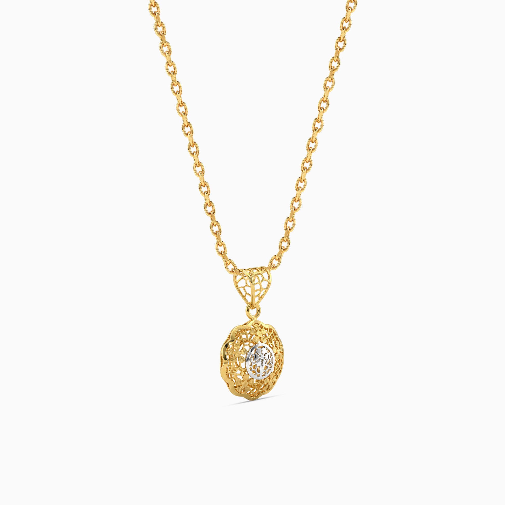 Dual Tone Berenice Filigree Pendant