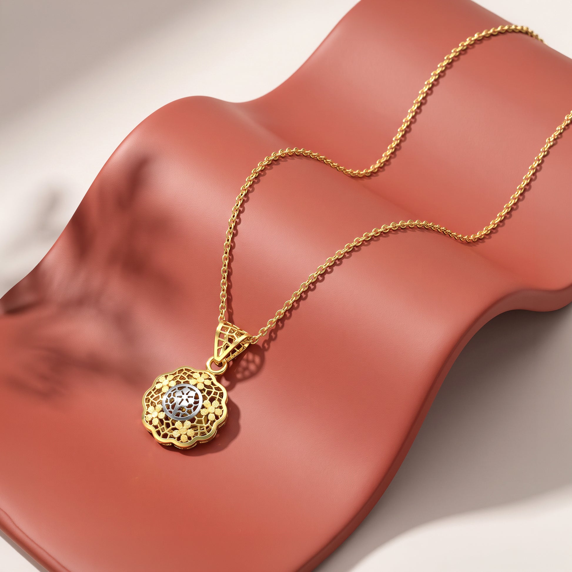 Dual Tone Berenice Filigree Pendant