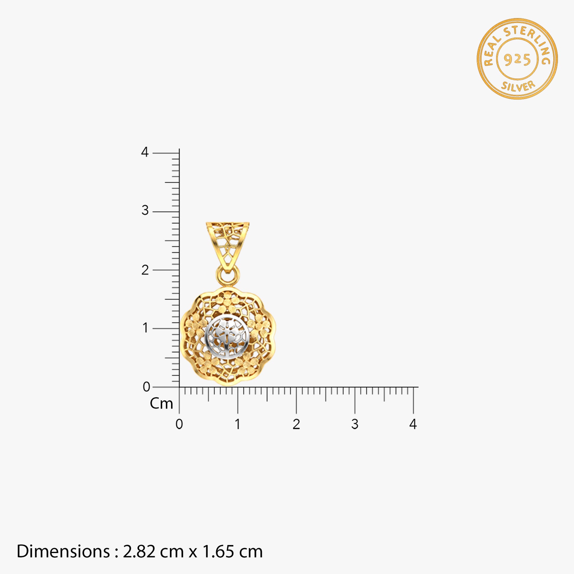 Dual Tone Berenice Filigree Pendant