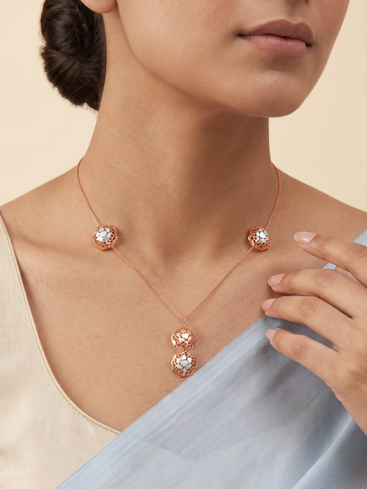 Dual Tone Aeterna Silver Necklace