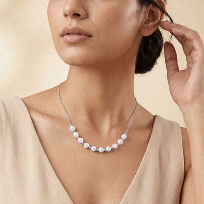 Silver Katheryn Pearl Necklace