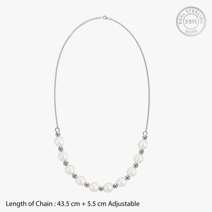 Silver Katheryn Pearl Necklace