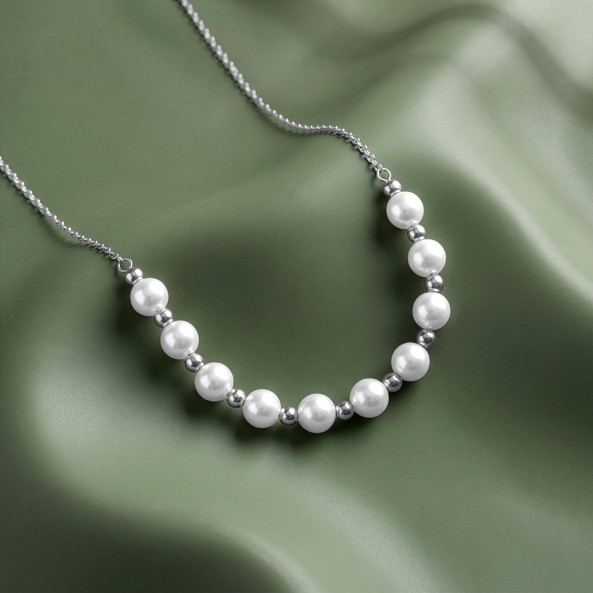 Silver Katheryn Pearl Necklace