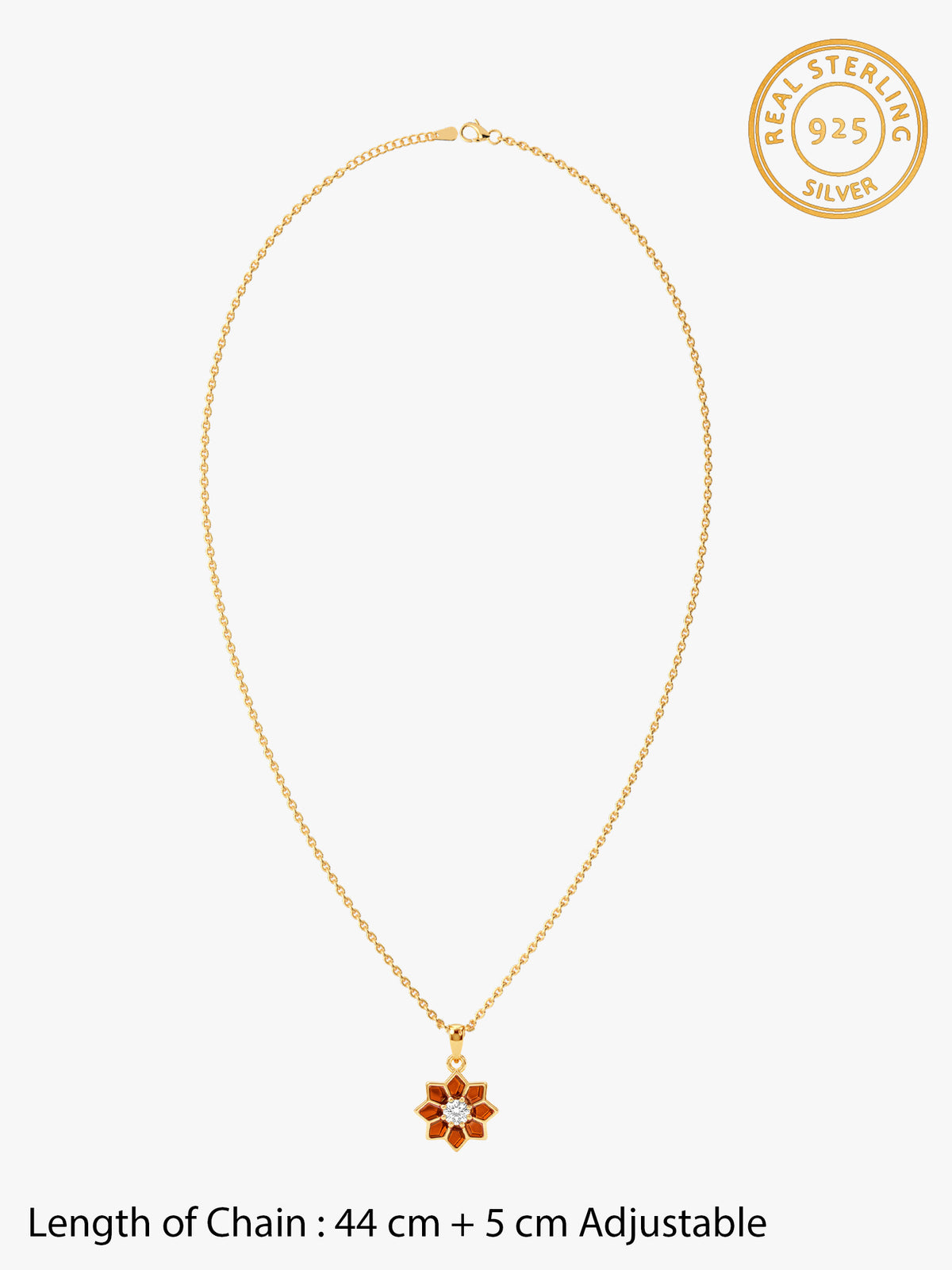 Golden Rangoli Noor Pendant With Link Chain
