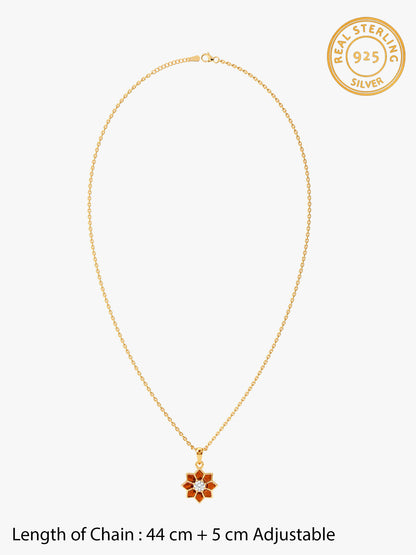 Golden Rangoli Noor Pendant With Link Chain