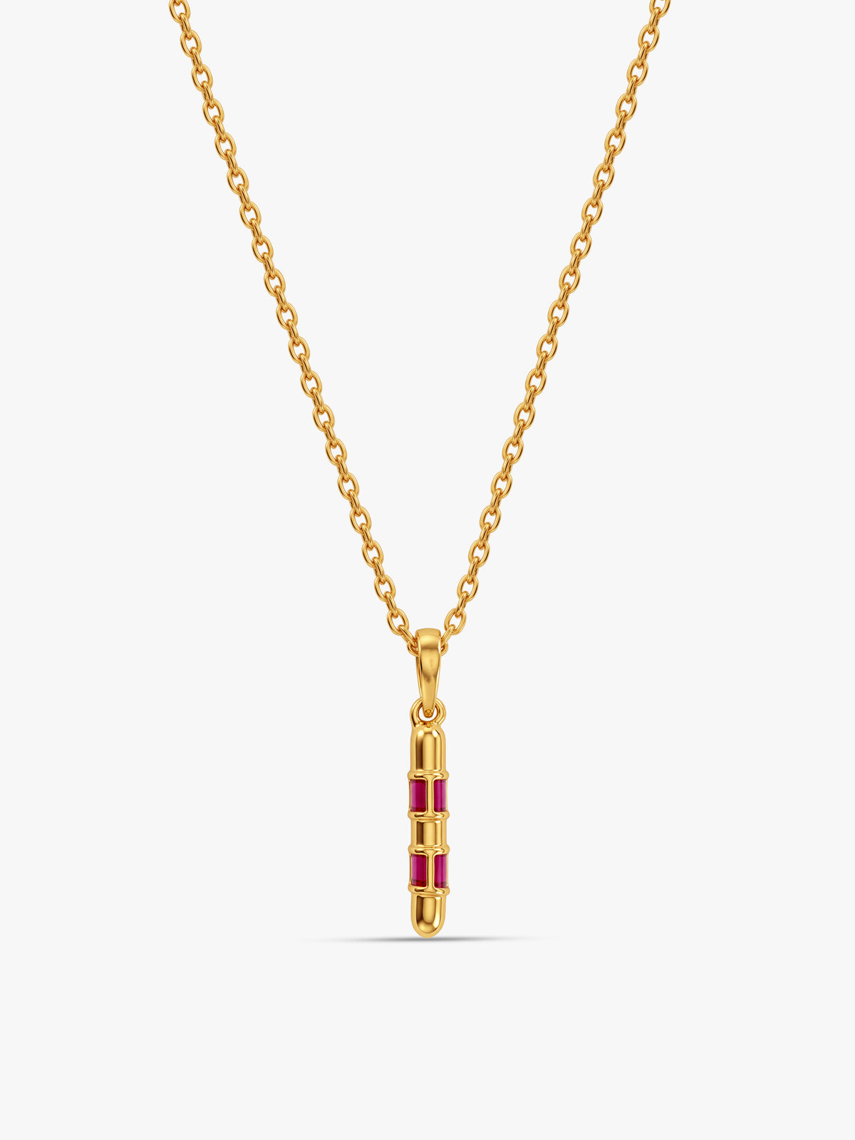 Golden Dhamaka Pendant With Link Chain