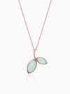 Rose Gold Aqua Dual Chalcedony Leaf Studs