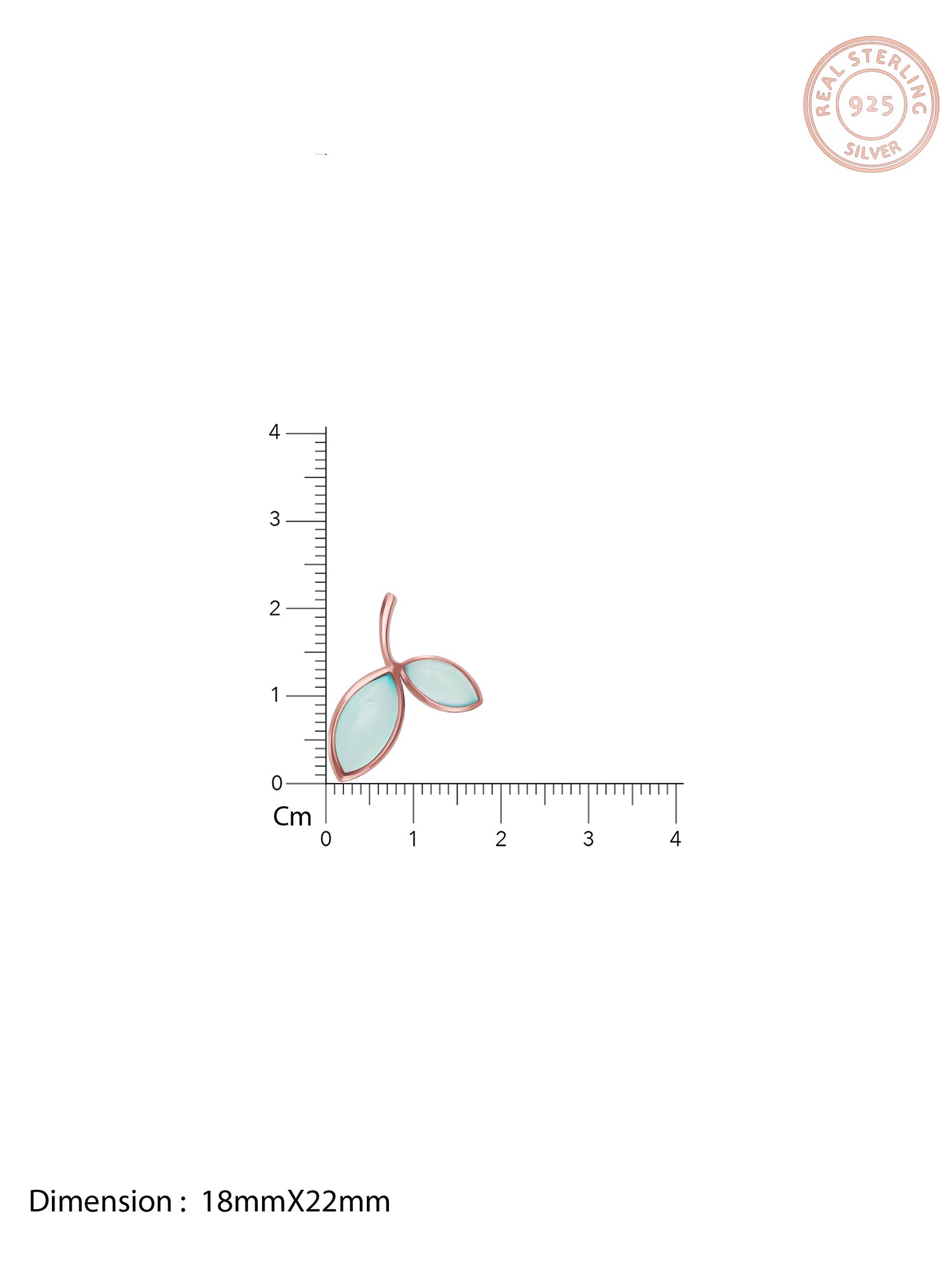 Rose Gold Aqua Dual Chalcedony Leaf Pendant