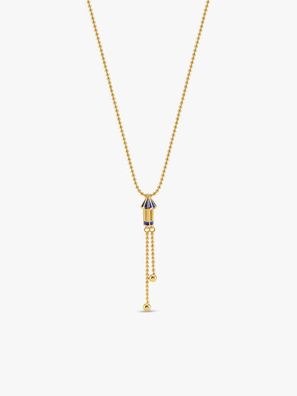 Golden Rocket Lariat Necklace
