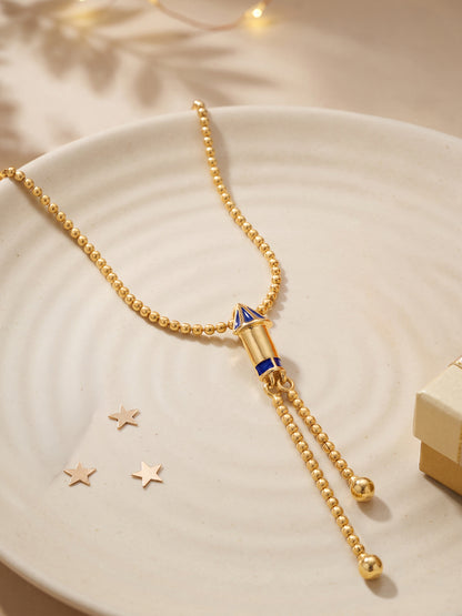 Golden Rocket Lariat Necklace