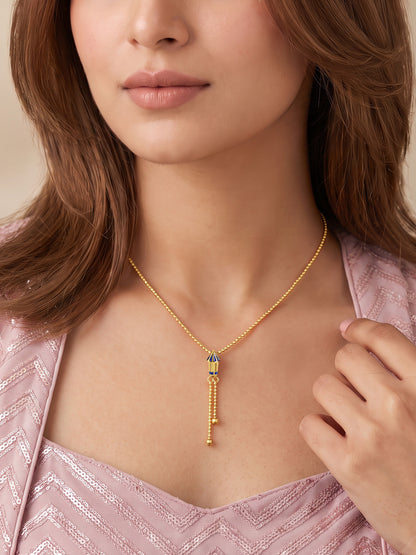 Golden Rocket Lariat Necklace