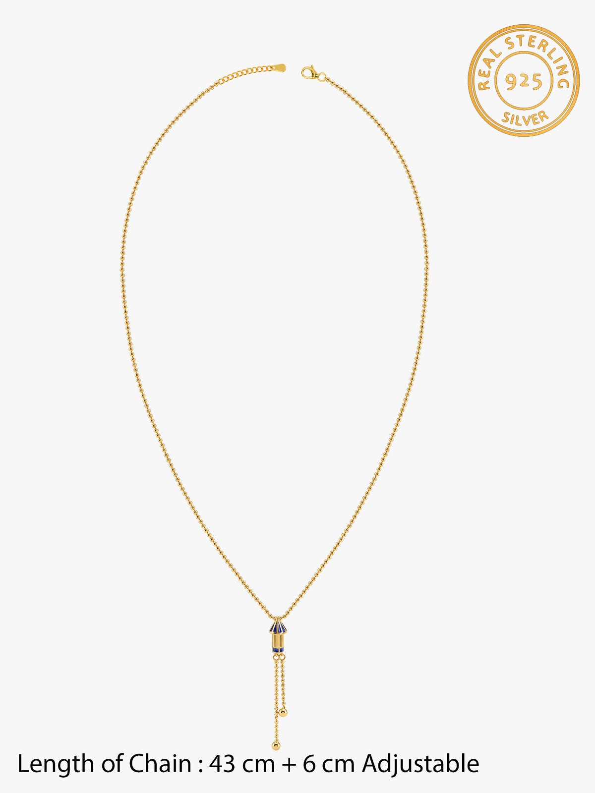 Golden Rocket Lariat Necklace