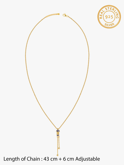 Golden Rocket Lariat Necklace