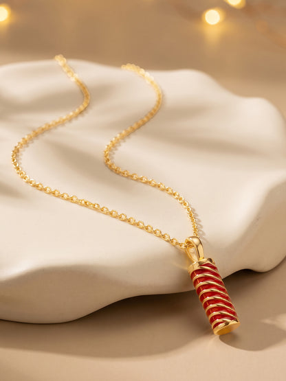 Golden Sutli Bomb Pendant With Link Chain