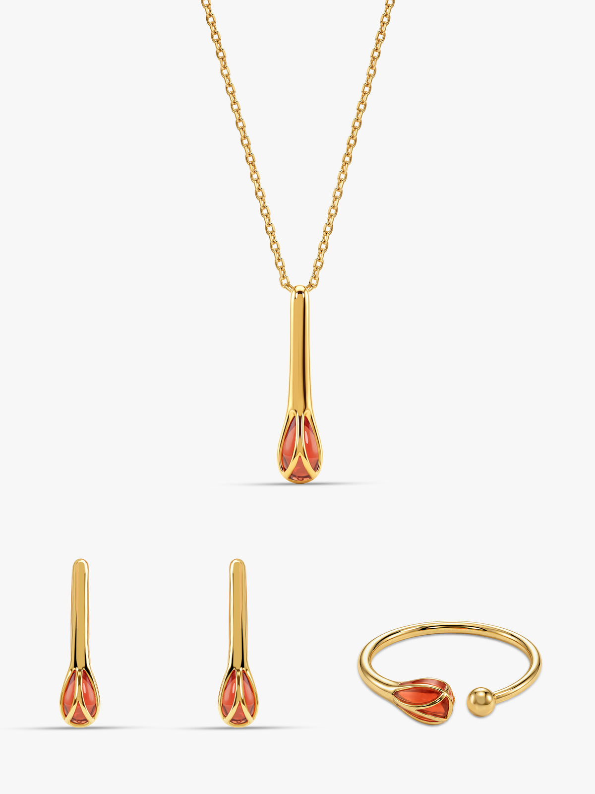 Golden Matchstick Set of 3