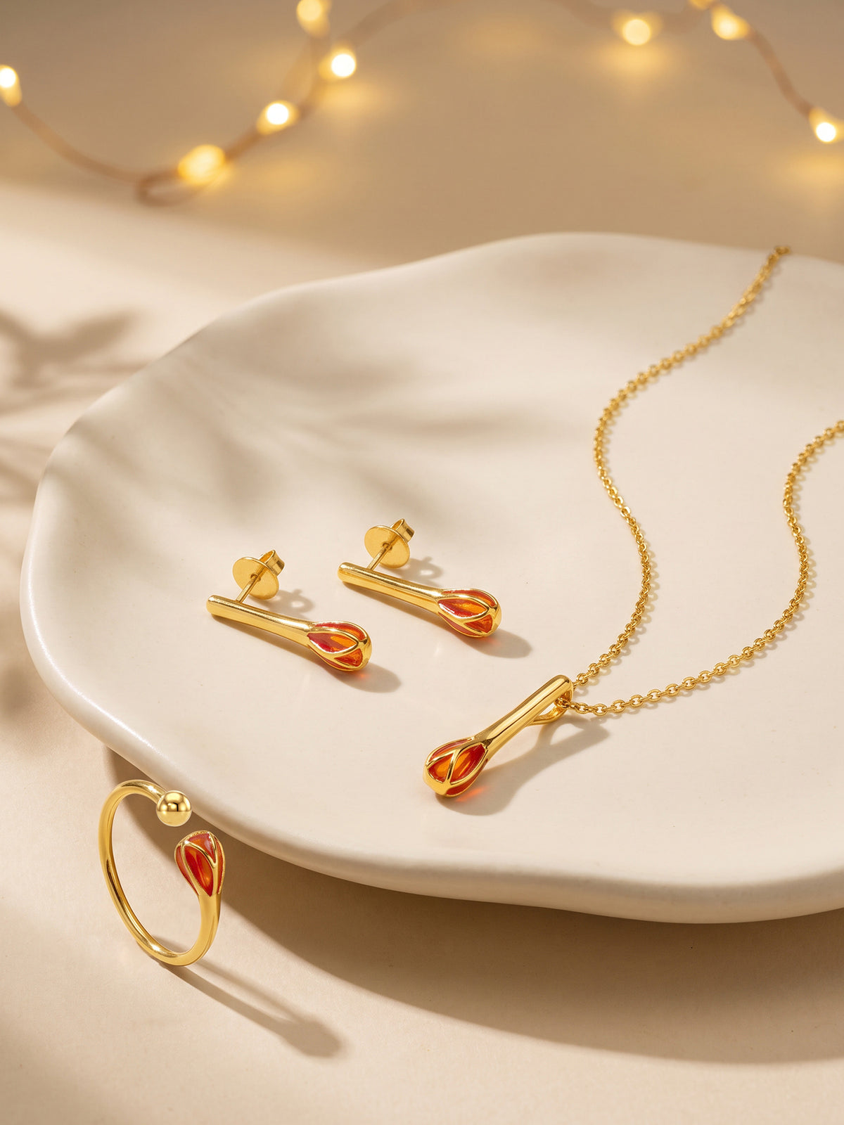 Golden Matchstick Set of 3