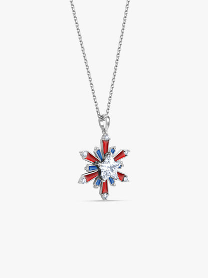 Silver Atishbazi Pendant With Link Chain