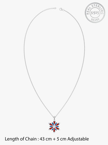 Silver Atishbazi Pendant With Link Chain