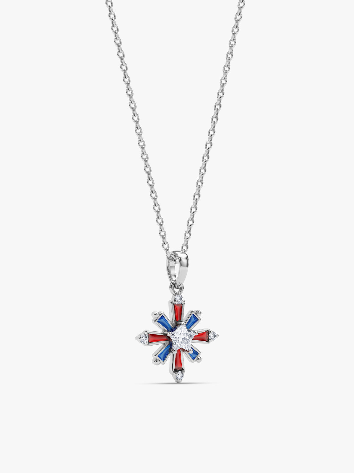Silver Chota Atishbazi Pendant With Link Chain