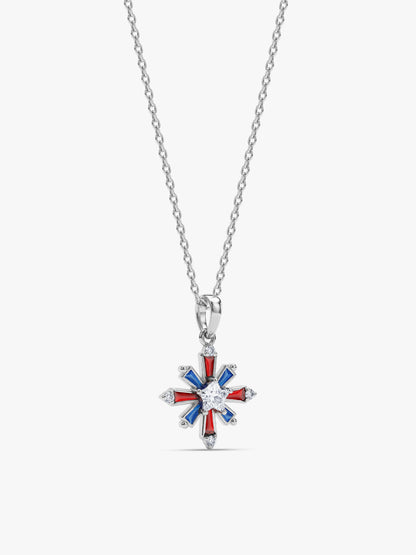 Silver Chota Atishbazi Pendant With Link Chain