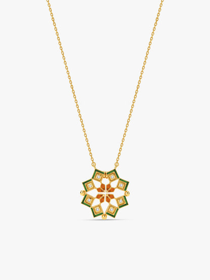 Golden Rangoli Bloom Convertible Necklace