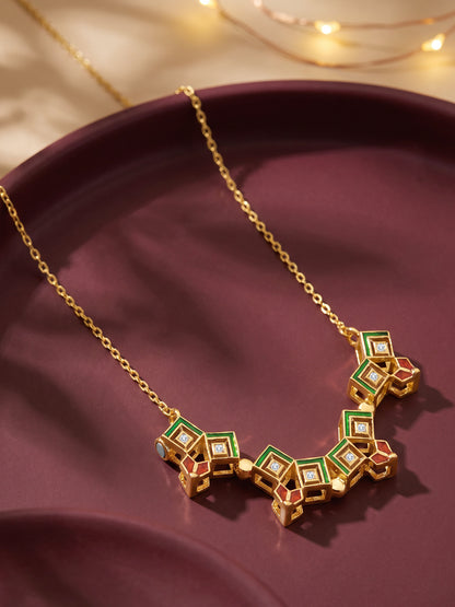 Golden Rangoli Bloom Convertible Necklace