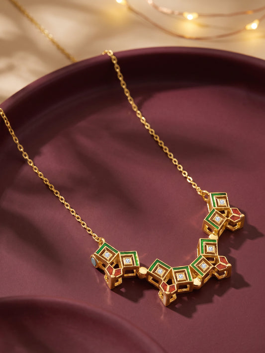 Golden Rangoli Bloom Convertible Necklace