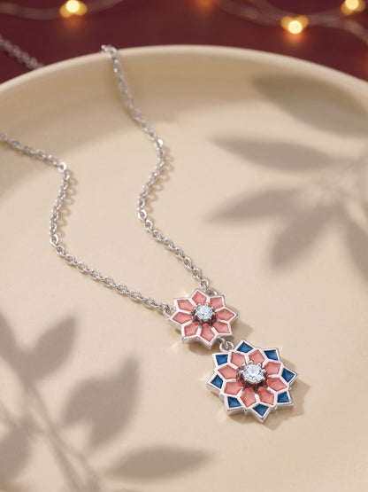 Silver Rangoli Glow Necklace