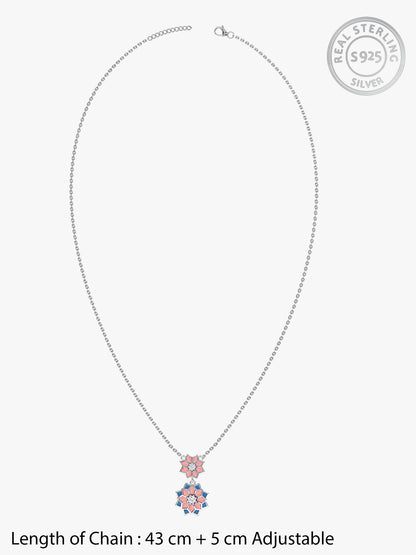 Silver Rangoli Glow Necklace