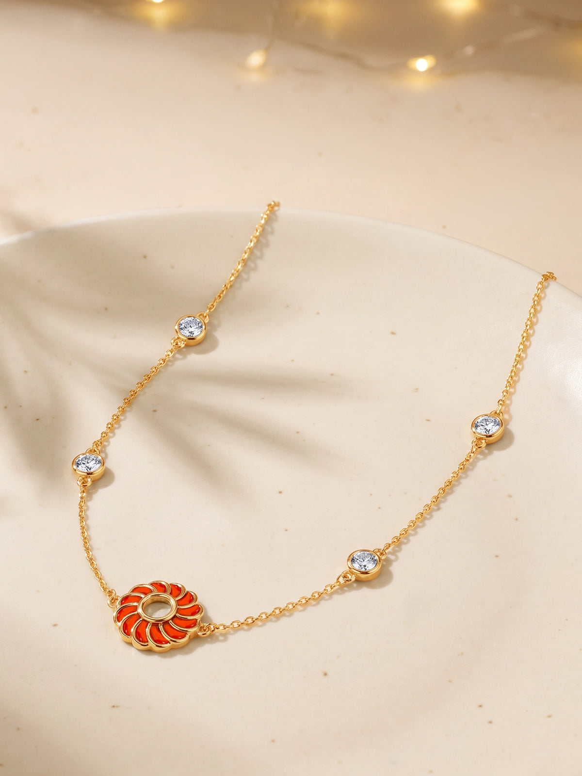 Golden Kesari Jalebi Necklace