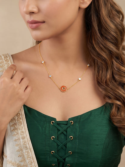 Golden Kesari Jalebi Necklace