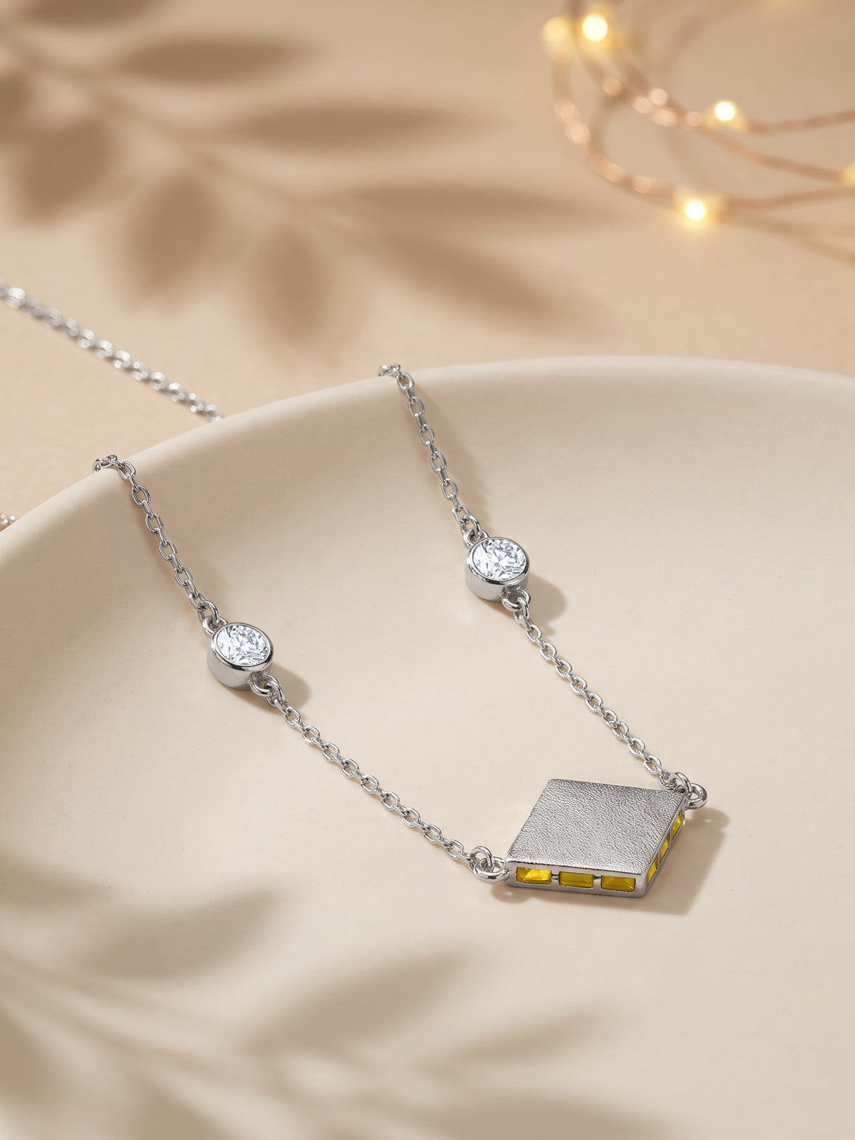 Silver Sweet Kaju Katli Necklace