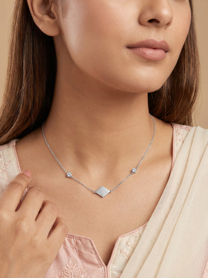 Silver Sweet Kaju Katli Necklace