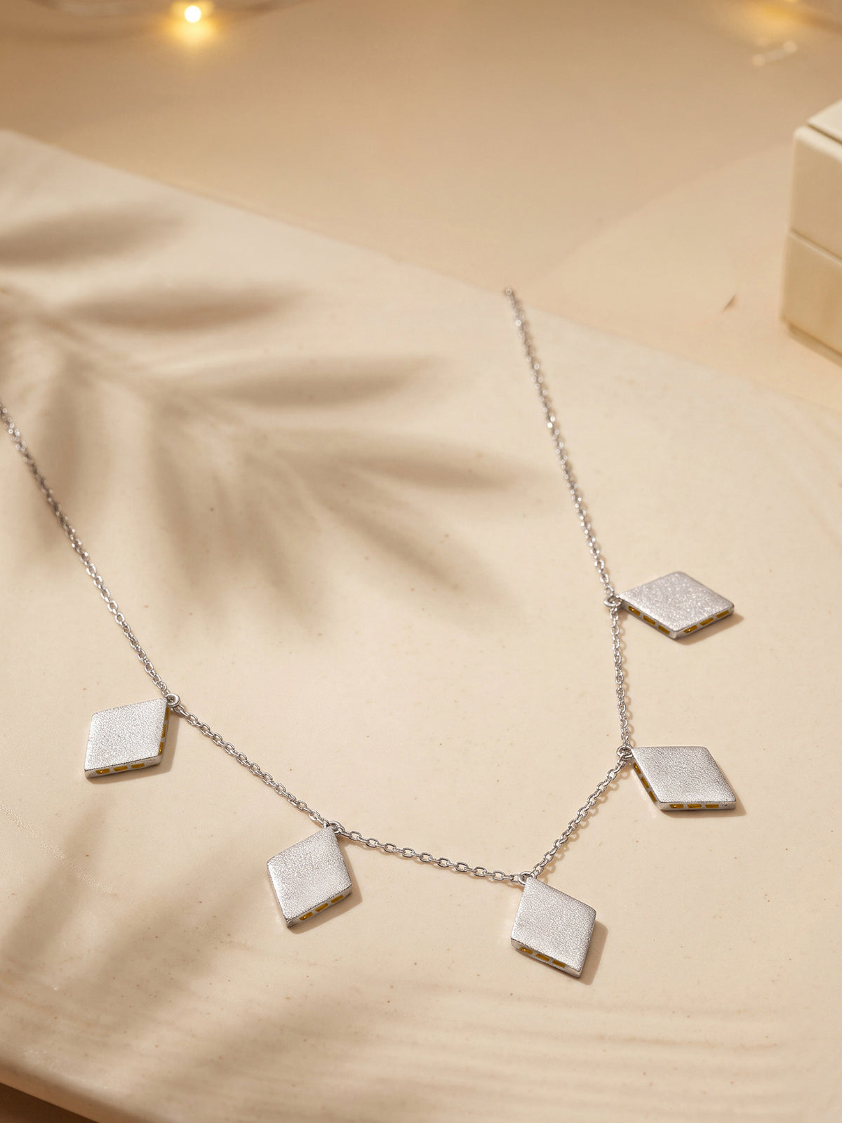 Silver Kaju Katli Necklace