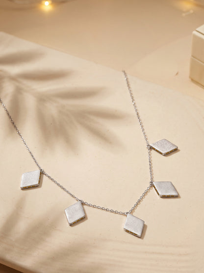 Silver Kaju Katli Necklace