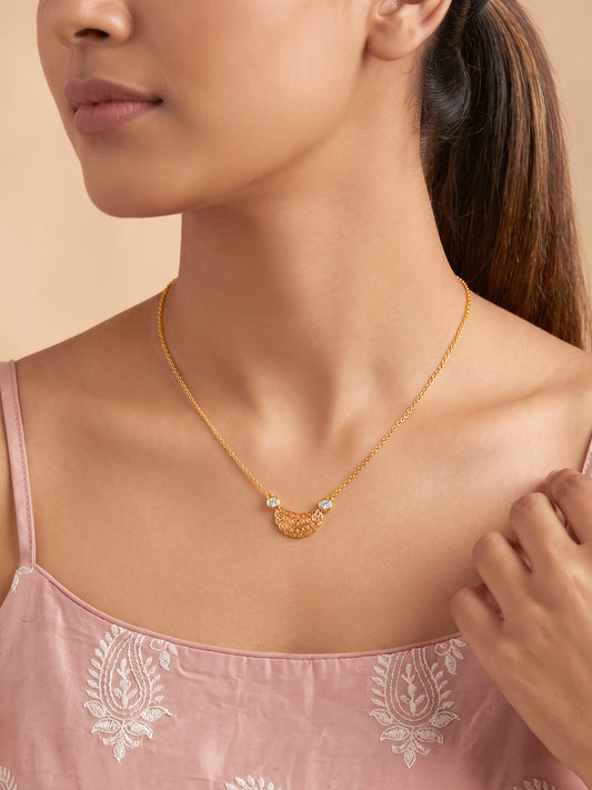 Golden Gujiya Necklace