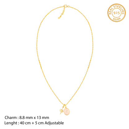 Golden Quartz Star Charm Pendant