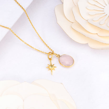 Golden Quartz Star Charm Pendant