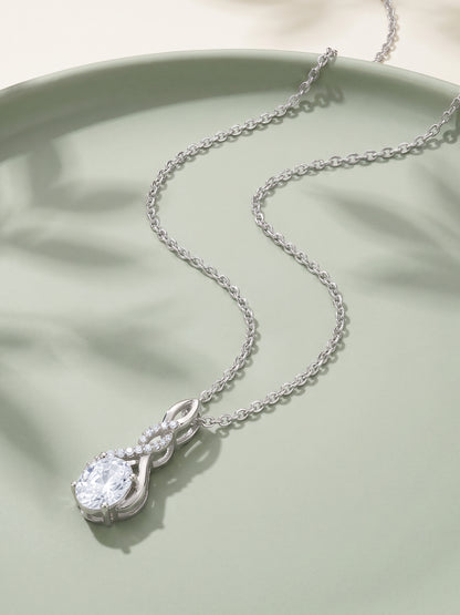 Silver Infinite Forever Pendant With Link Chain